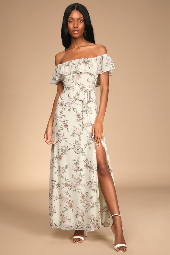 floral off shoulder dress